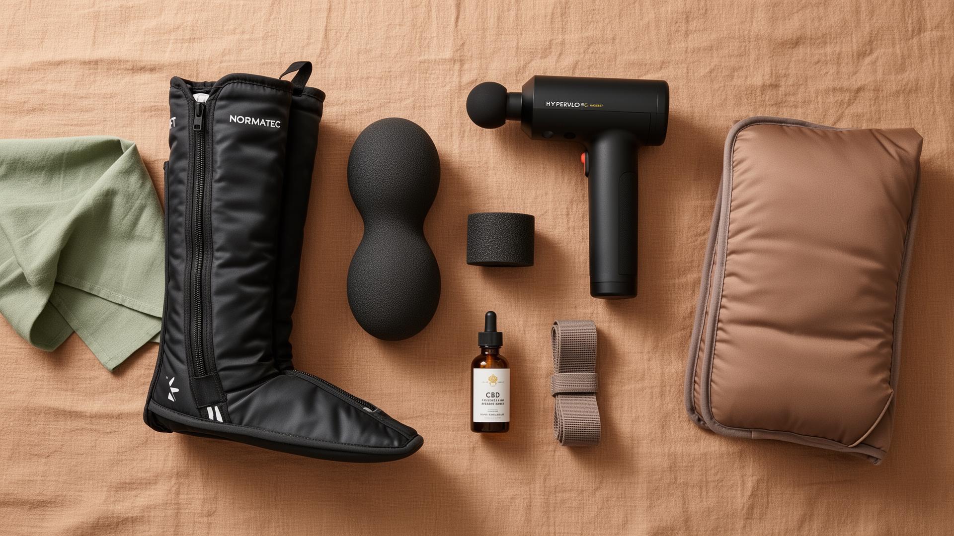 Flat lay of recovery tools
